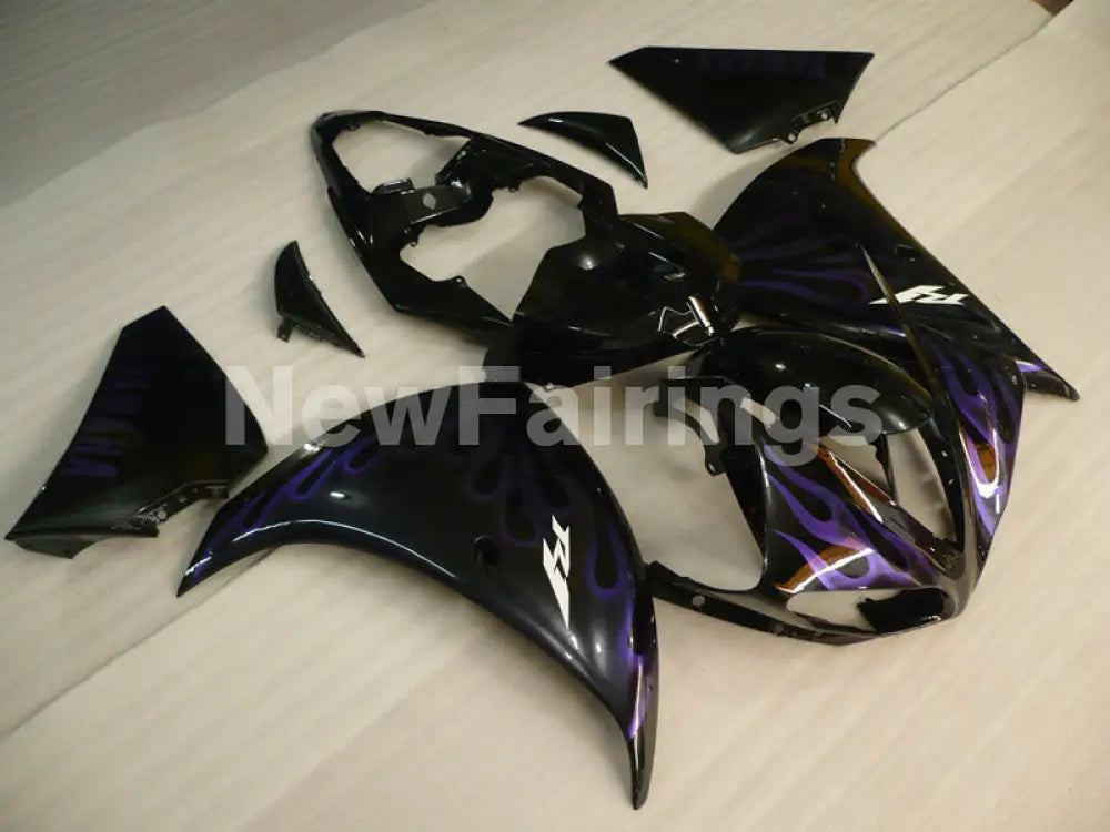 Black and Purple Flame - YZF-R1 09-11 Fairing Kit