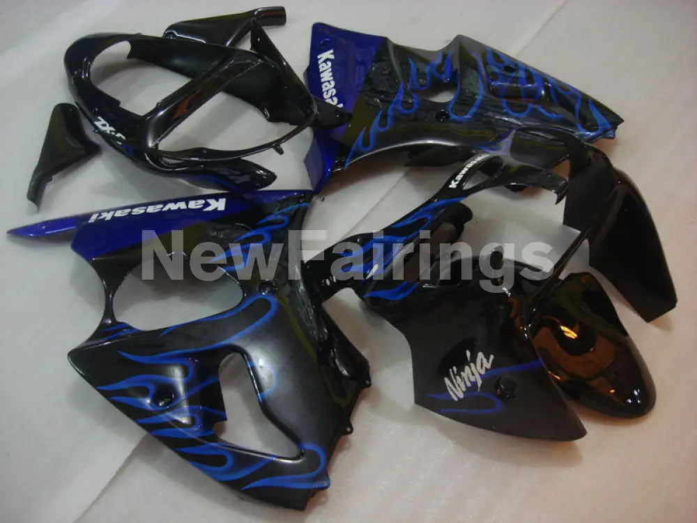 Black and Blue Flame NINJA ZX 6R 00 02 Fairing Kit Vehicles