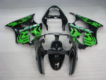 Load image into Gallery viewer, Black and Green Factory Style - NINJA ZX-6R 00-02 Fairing