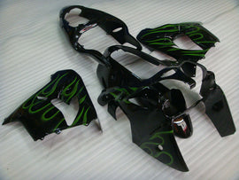 Black with Green Flame - NINJA ZX-9R 00-01 Fairing Kit
