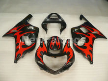 Load image into Gallery viewer, Black and Red Flame - GSX-R600 01-03 Fairing Kit