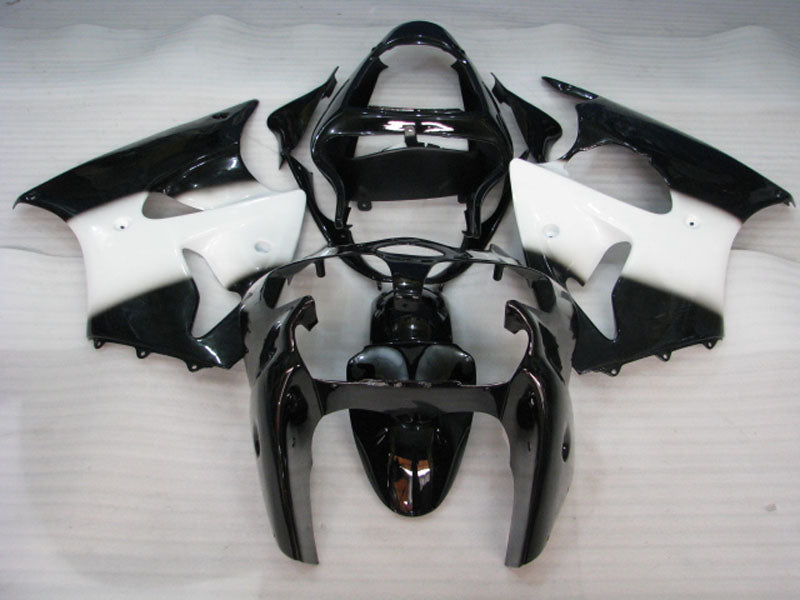 Black and White No decals - NINJA ZX-6R 00-02 Fairing Kit