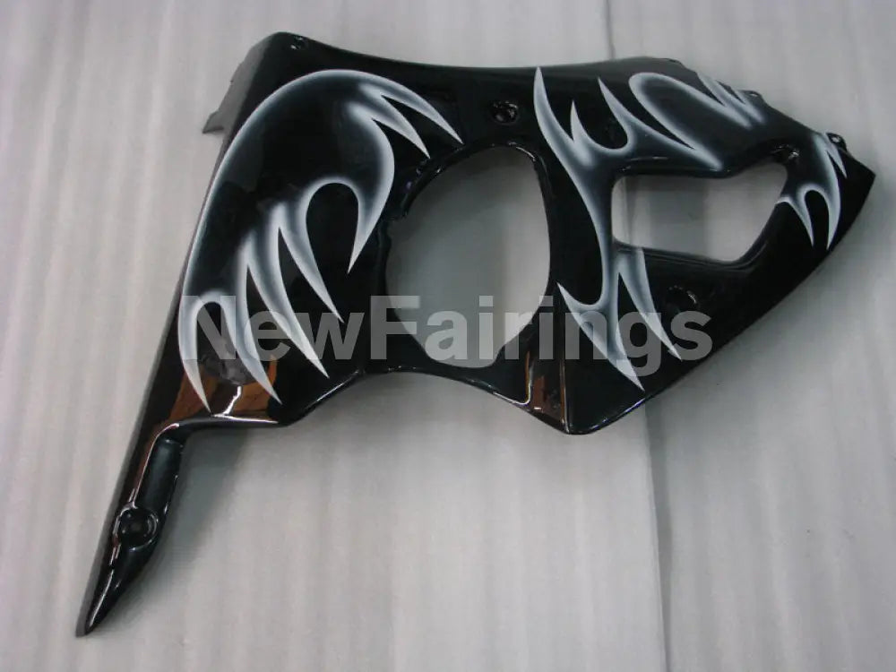 Black and White Flame NINJA ZX 6R 00 02 Fairing Kit