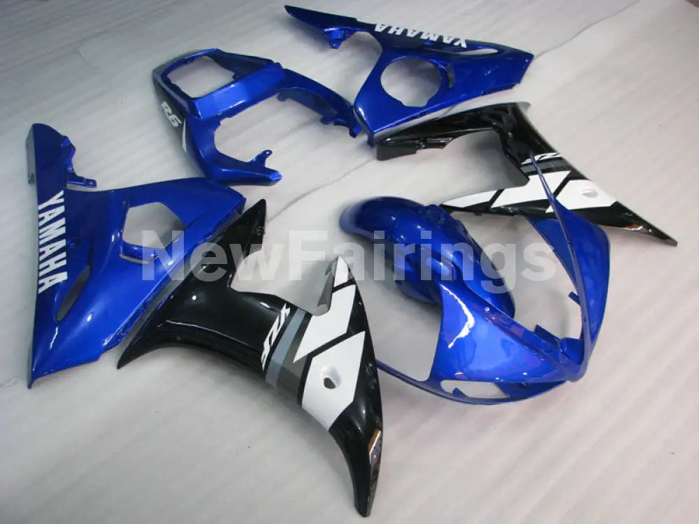 Blue and Black White Factory Style - YZF-R6 03-04 Fairing Kit Vehicles & Parts > Vehicle Parts & Accessories > Motor