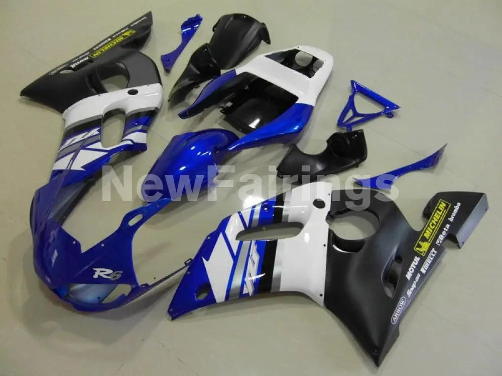 Blue White and Matte Black Factory Style - YZF-R6 98-02 Fairing Kit Vehicles & Parts > Vehicle Parts & Accessories >