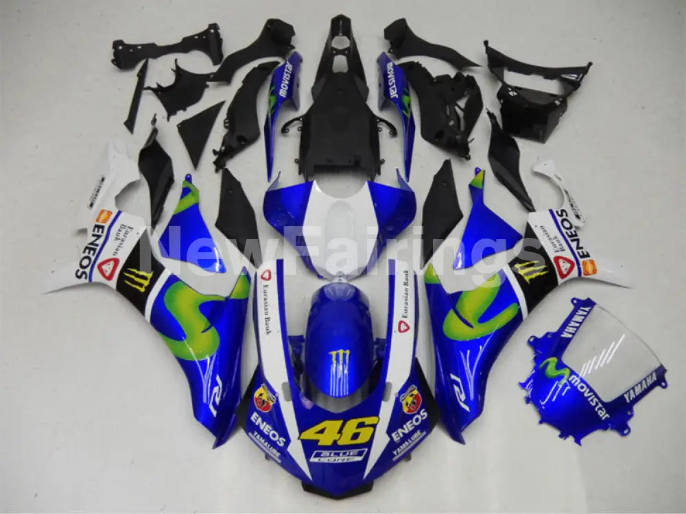 Blue and White Movistar - YZF-R1 15-19 Fairing Kit Vehicles & Parts > Vehicle Parts & Accessories > Motor Vehicle Parts