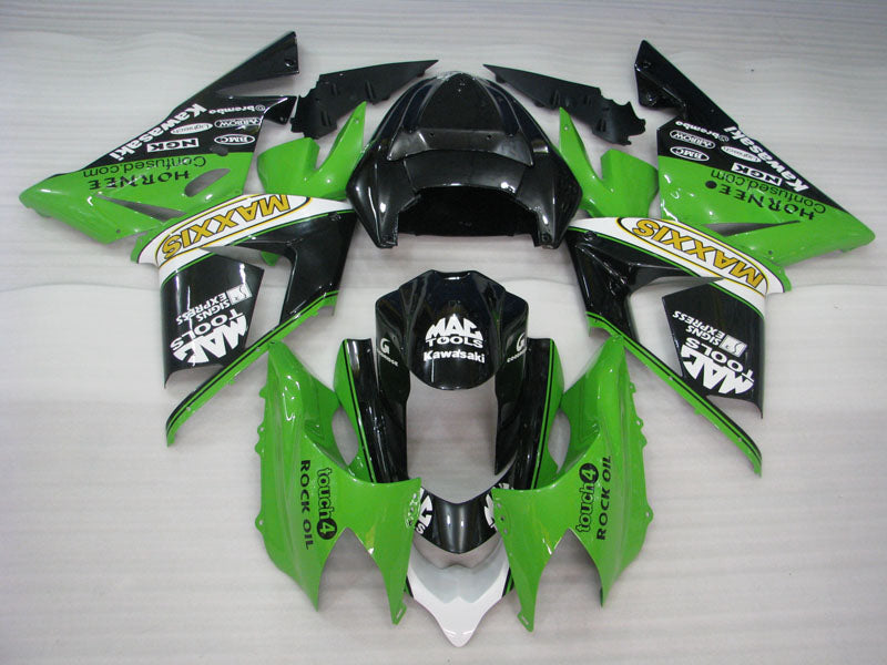 Green and Black MAXXIS - NINJA ZX-10R 04-05 Fairing Kit