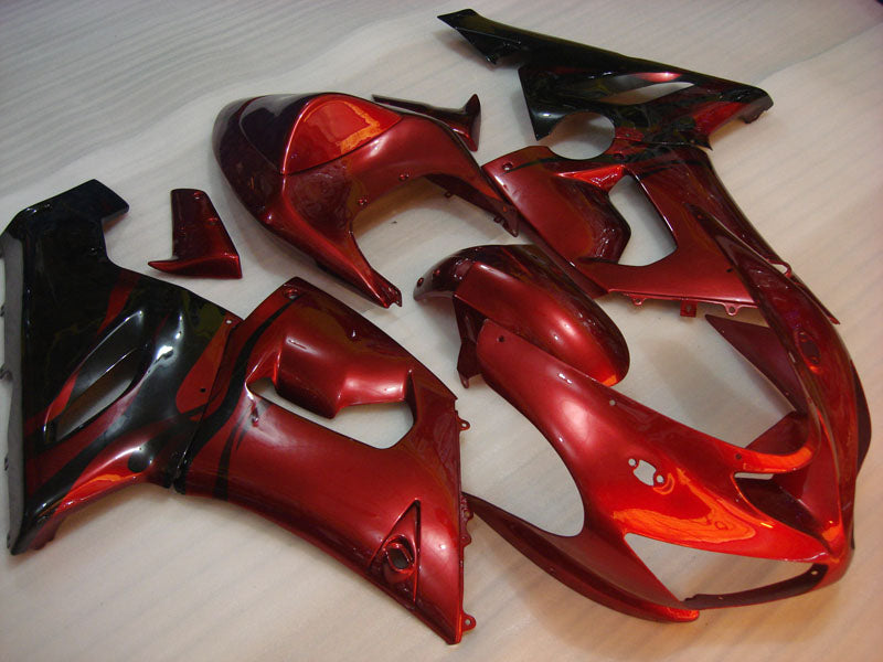 Red and Black Flame - NINJA ZX-6R 05-06 Fairing Kit