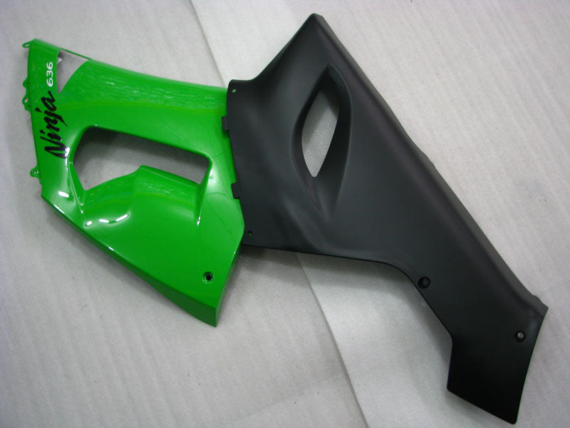 Green and Matte Black Factory Style - NINJA ZX-6R 05-06 Fairing Kit