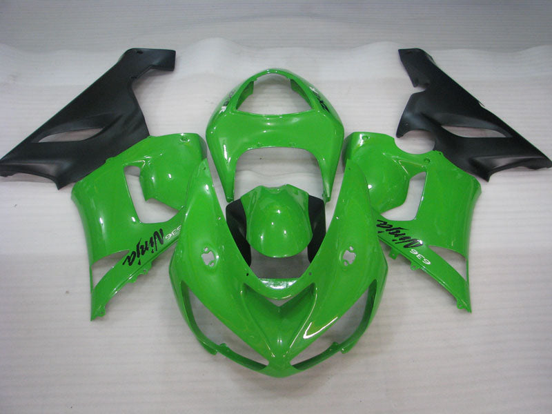 Green Matte Black Factory Style - NINJA ZX-6R 05-06 Fairing Kit