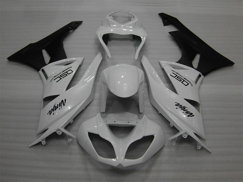 White and Matte Black Factory Style - NINJA ZX-6R 09-12 Fairing Kit