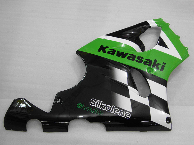 Green and White Black Factory Style - NINJA ZX-7R 96-03 Fairing Kit