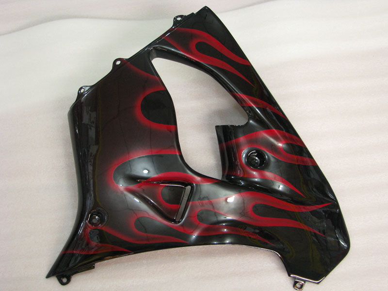 Black with Red Flame - NINJA ZX-9R 00-01 Fairing Kit