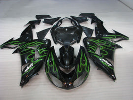 Black and Green Flame - NINJA ZX-10R 06-07 Fairing Kit