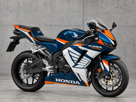Deep Blue and Orange White Factory Style - CBR600RR 24-26 Fairing Kit