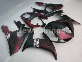 Matte Black and Red Flame - YZF-R6 03-04 Fairing Kit Vehicles & Parts > Vehicle Parts & Accessories > Motor Vehicle