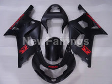Load image into Gallery viewer, Matte Black with Red Decals Factory Style - GSX-R600 01-03 Fairing Kit