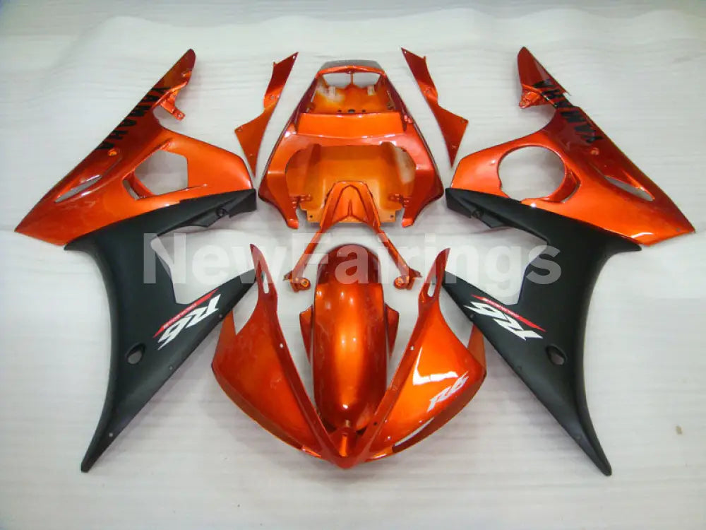 Orange and Matte Black Factory Style YZF R6 Fairing Kit – NewFairings