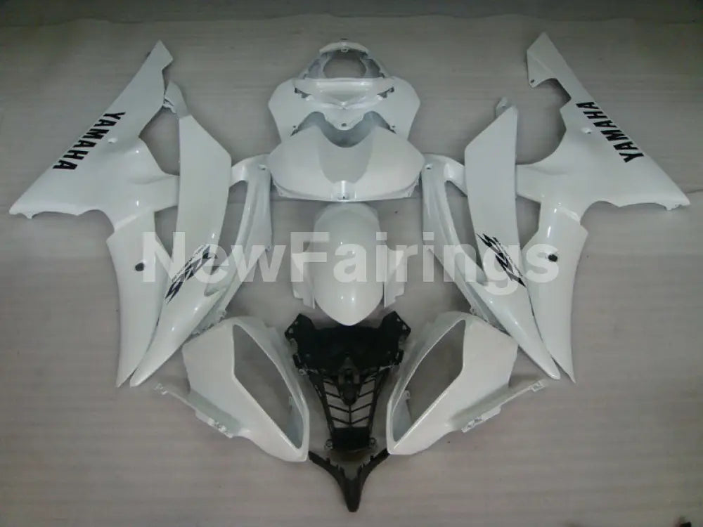 Pearl White with Black Stickers Factory Style - YZF-R6 08-16 Fairing Kit Vehicles & Parts > Vehicle Parts & Accessories
