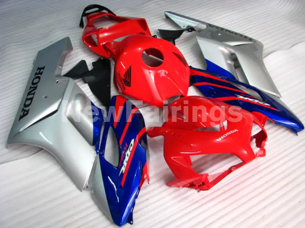 Red Blue and Silver Factory Style - CBR1000RR 04-05 Fairing Kit