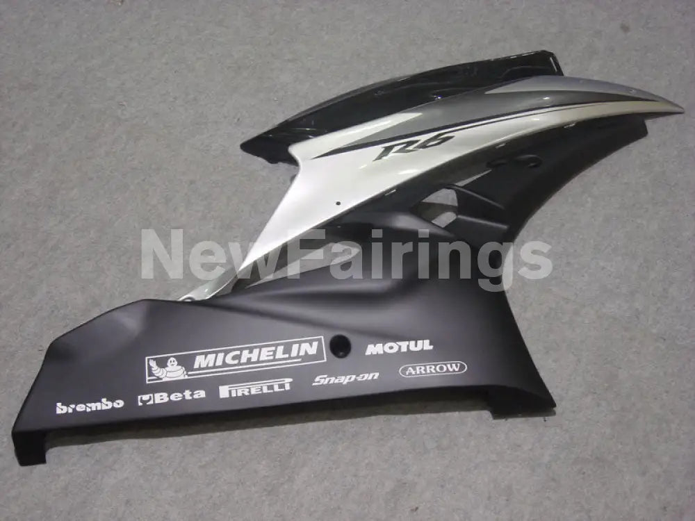 Silver and Black Matte Black Factory Style - YZF-R6 06-07 Fairing Kit Vehicles & Parts > Vehicle Parts & Accessories >