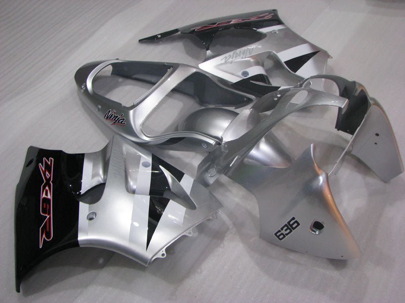 Silver and Black Factory Style - NINJA ZX-6R 00-02 Fairing