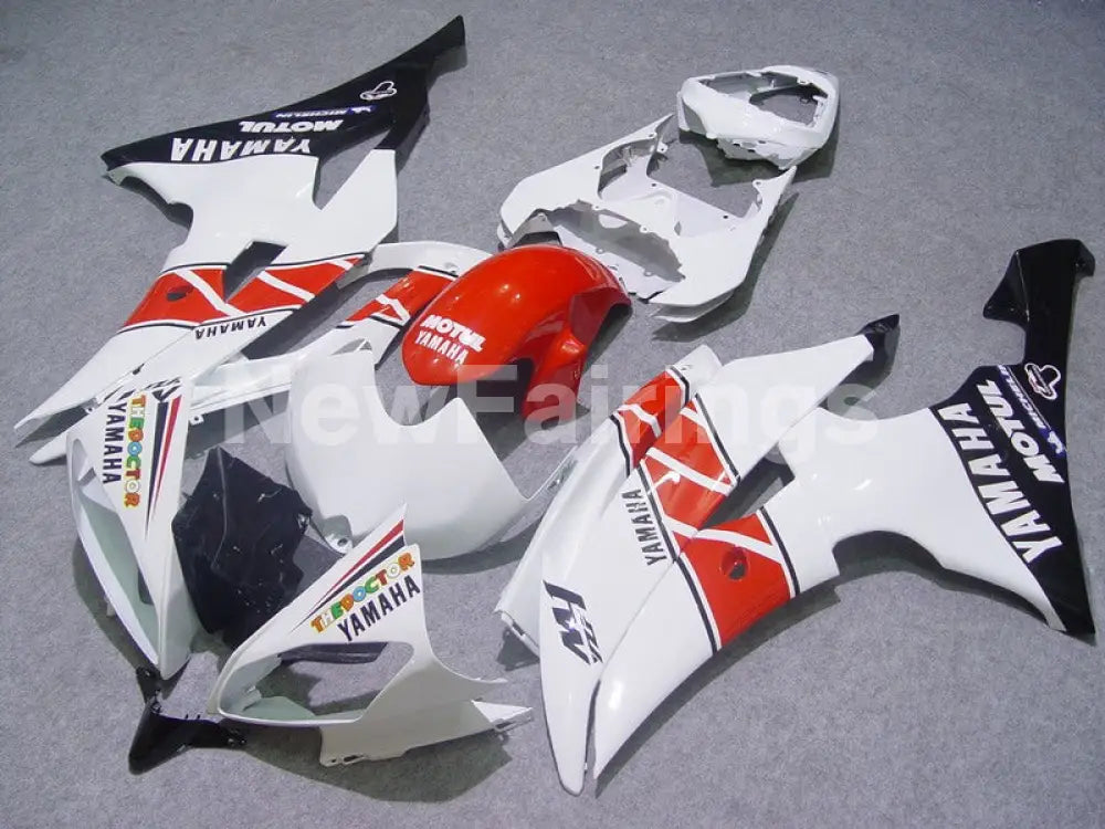 White and Red Motul - YZF-R6 08-16 Fairing Kit Vehicles & Parts > Vehicle Parts & Accessories > Motor Vehicle Parts >