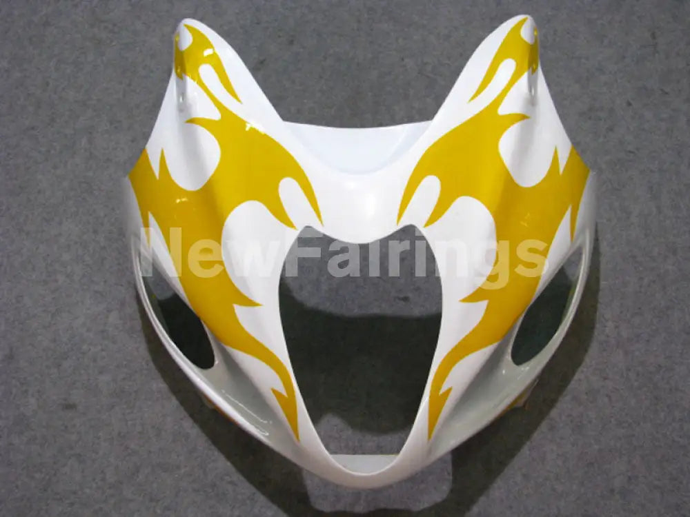 White and Yellow Flame - GSX1300R Hayabusa 08-20 Fairing