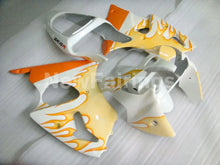 Load image into Gallery viewer, White and Orange Flame NINJA ZX 6R 00 02 Fairing Kit
