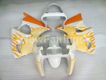 Load image into Gallery viewer, White and Orange Flame NINJA ZX 6R 00 02 Fairing Kit