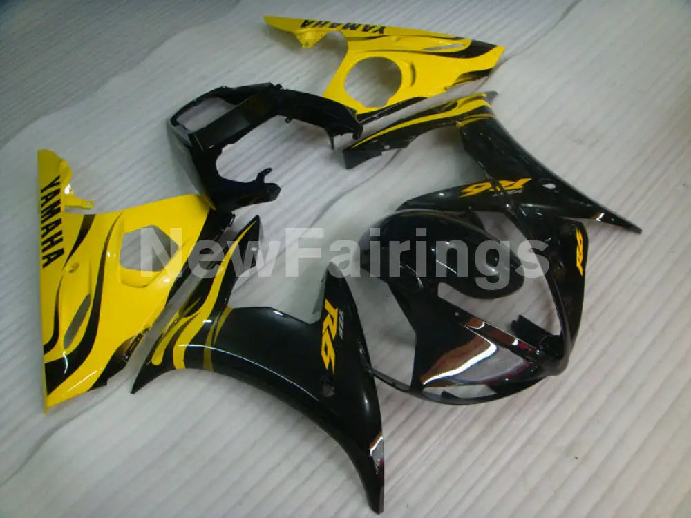 Yellow and Black Factory Style - YZF-R6 03-04 Fairing Kit Vehicles & Parts > Vehicle Parts & Accessories > Motor