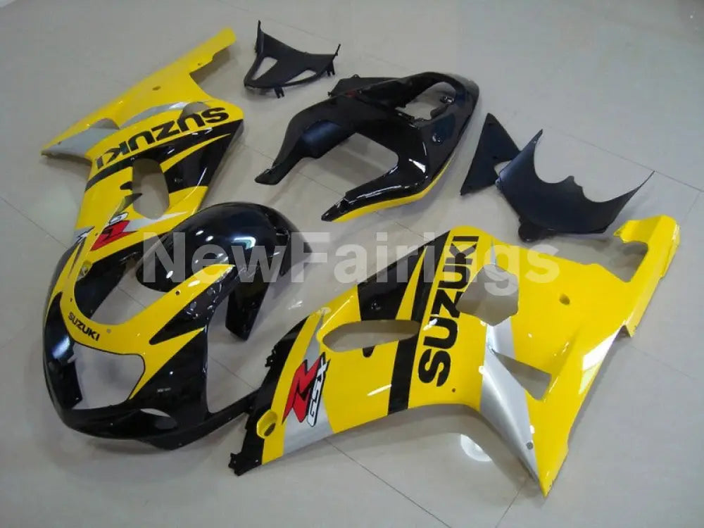 Yellow and Black Silver Factory Style - GSX-R600 01-03 Fairing Kit
