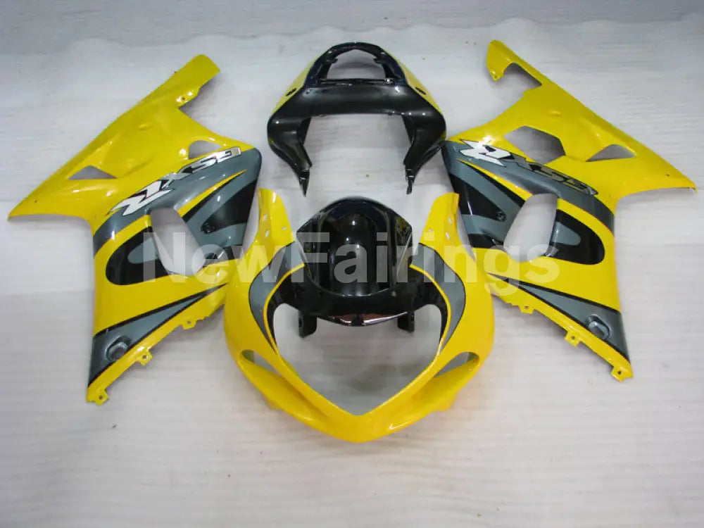 Yellow and Grey Black Factory Style - GSX-R600 01-03 Fairing Kit