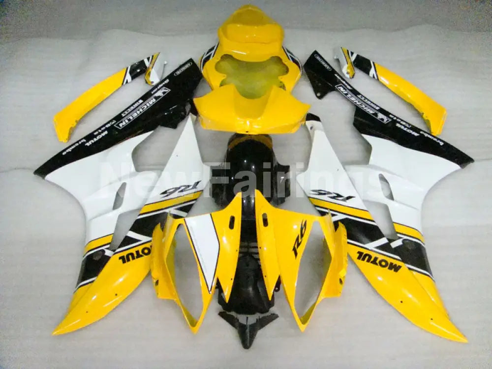 Yellow and White Black Factory Style - YZF-R6 06-07 Fairing Kit Vehicles & Parts > Vehicle Parts & Accessories > Motor